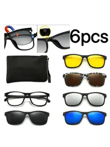 6pcs Interchangeable Lens Set, Fashion Decorative Eyewear, Daily Wear Glasses, Stylish Replacement Lenses, Versatile Accessory
