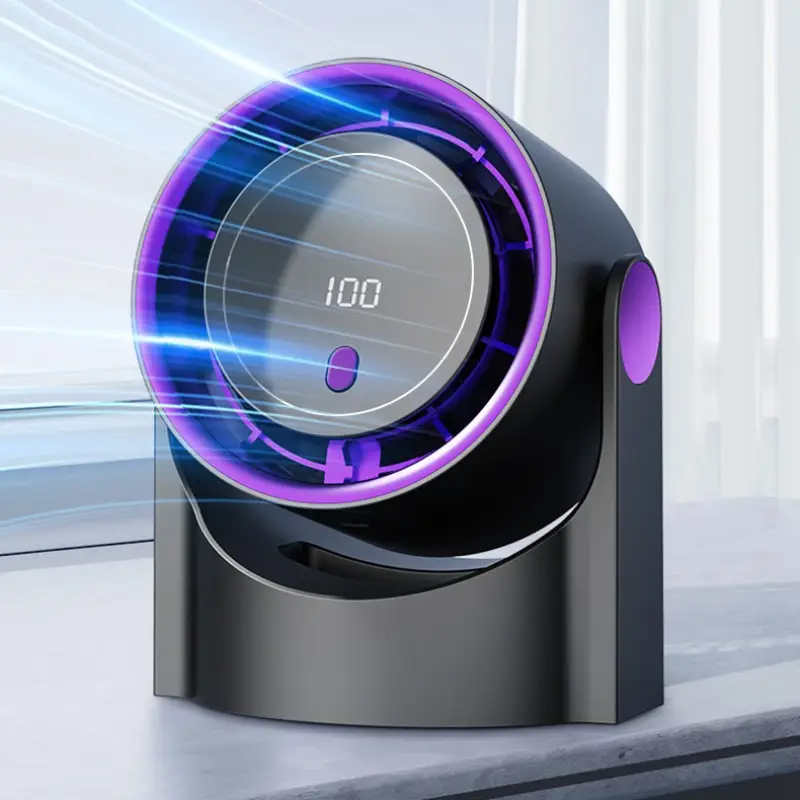 Mini Desktop Fan with 5 Speeds, Adjustable Angle, Silent Operation, Smart Timer, Portable Personal Blower for Office Travel Home Use