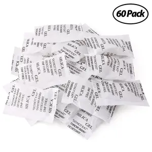 60 Packs 3 Grams Silica Gel Desiccant Packets Moisture Absorber Drying Bags