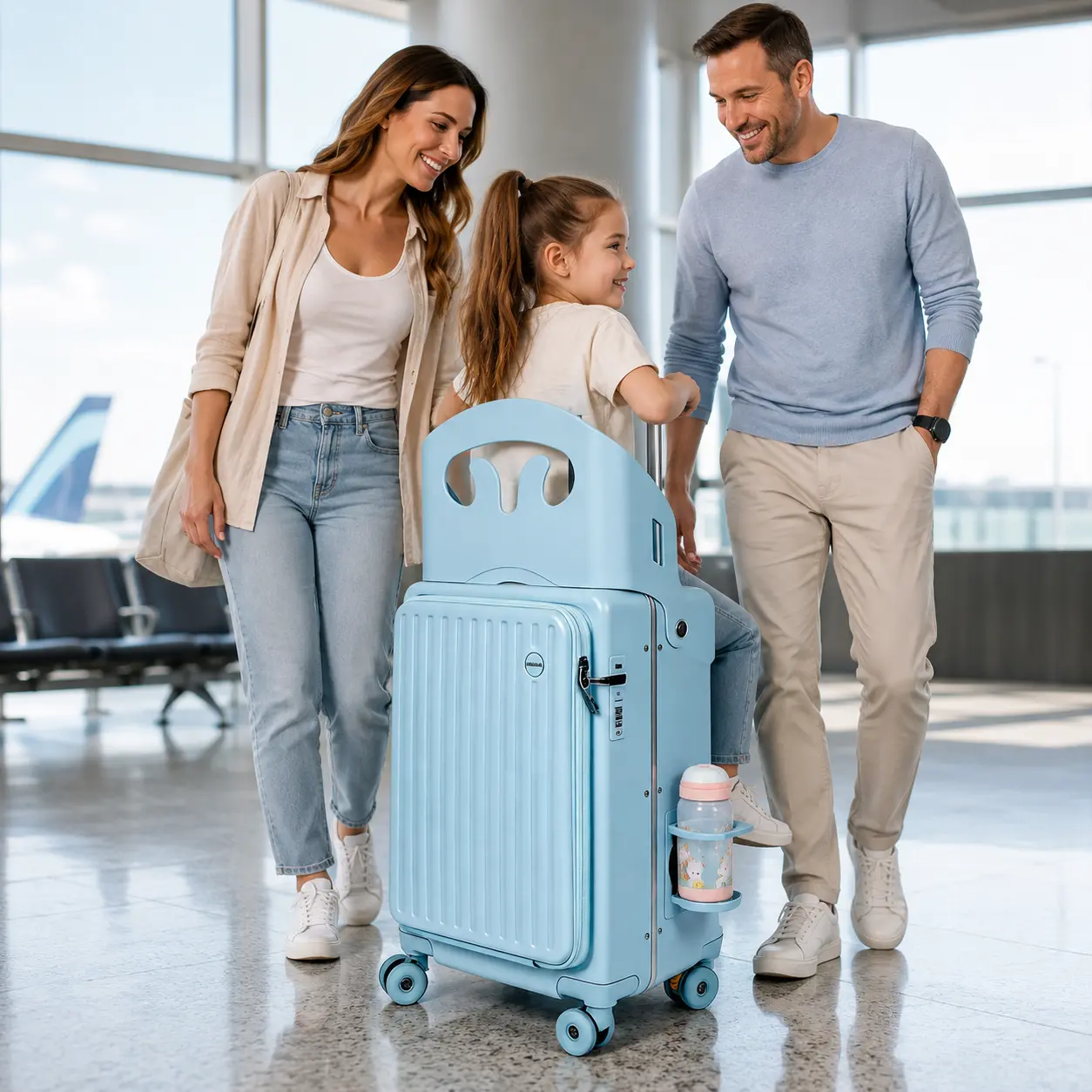 Toddler Ride On Rolling Suitcase, Kids Carry On Luggage with Built-in Seat, Parent Must-Have Airport Travel Essential