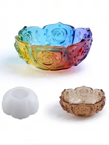 DIY Resin Mold Lotus Bowl, Candle Holder, Flower Pot, Silicone UV Epoxy Resin Casting Mold, Jewelry Tray Holder, 1pcs