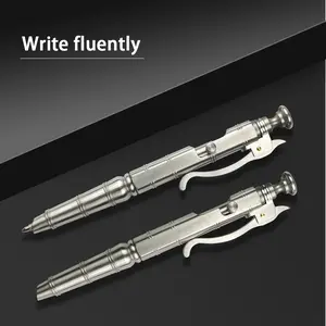 Dr. Metalleung Heavy Duty Stainless Steel Bolt Action Pen - Tactical EDC Retractable Ballpoint Pen with CNC Precision, Pocket Clip, Refillable (Black G2 Ink) - Perfect for Gifts & Smooth Writing