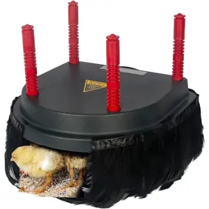 Chick Brooder Heating Plate With Comfort Feathers, Chicken Coop Warmer Pad Adjustable Height Poultry Incubator Heater Plate, Warms Up To 15 Chicks - 13 Watts (10" X 10")