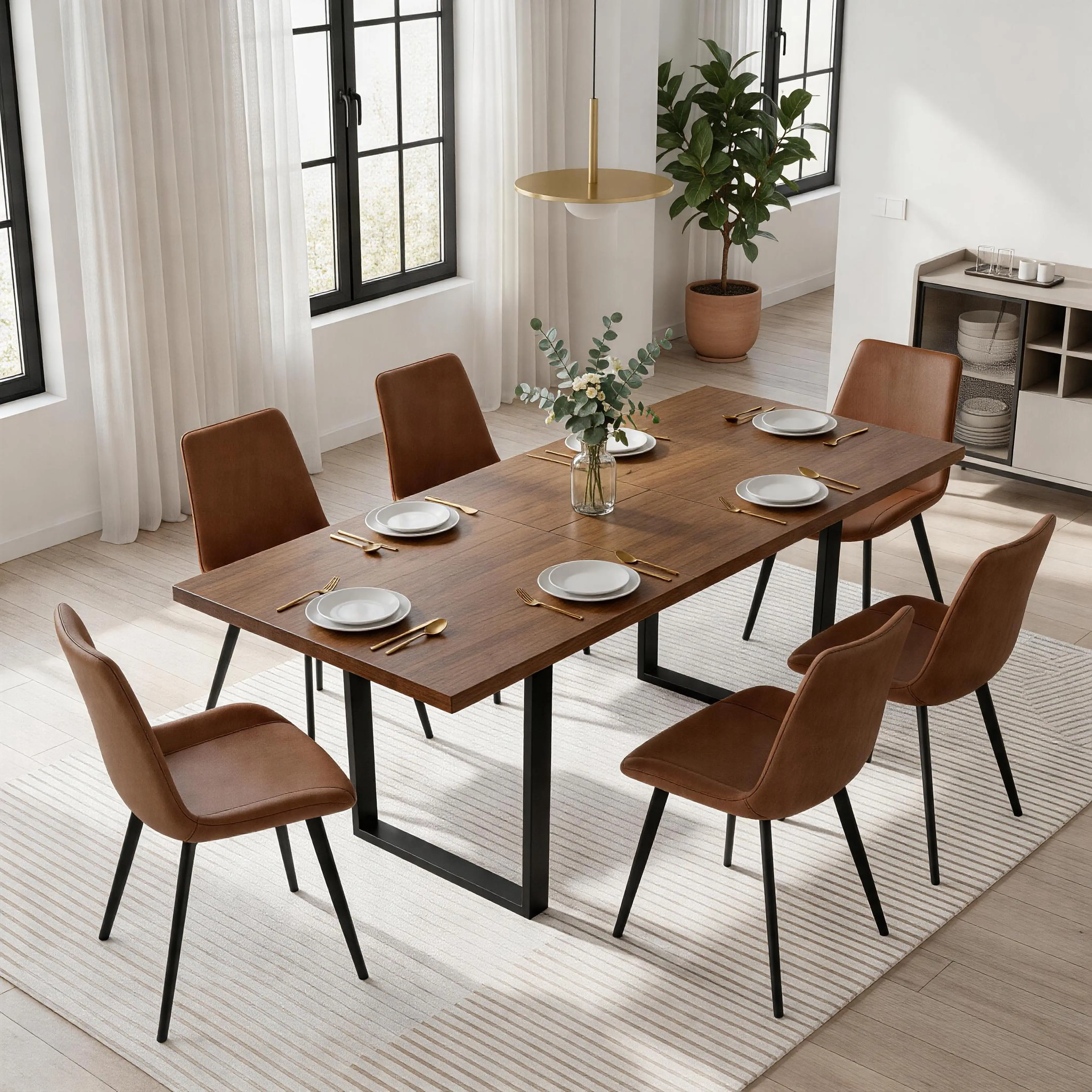 Light Walnut set of 6