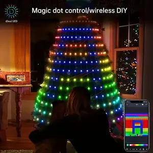 6ft/1.8m 400-LED Smart Christmas Lights Custom Text/Patterns Music Sync Remote Indoor Outdoor Holiday Decor (No Tree)