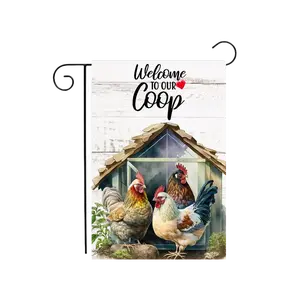 "Welcome to Our Coop" Chicken Garden Flag 12.5"x18"
