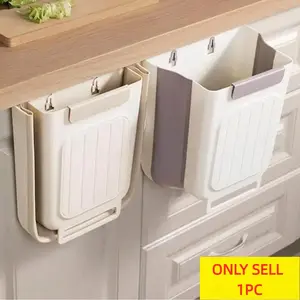 Foldable Kitchen Trash Can, Hanging Trash Bin,Space-saving Hanging Garbage Can for Kitchen Cabinets, Kitchen Accessories,household items,trash cans for kitchen,Kitchen Accessories Trashcan, Plastic Trash Can
