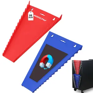 2Pack Magnetic Wrench Organizer 32Slot Premium Rack Holder for Toolbox Drawer Storage Fits SAE 14 to 1116 and Metric 6mm to 24mm