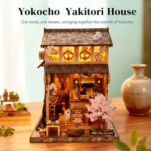 Book Nook Kit, 3D Wooden Puzzle DIY House Model Set, Desktop Decoration, Bookshelf Ornament, Birthday Gift for Adults & Teens