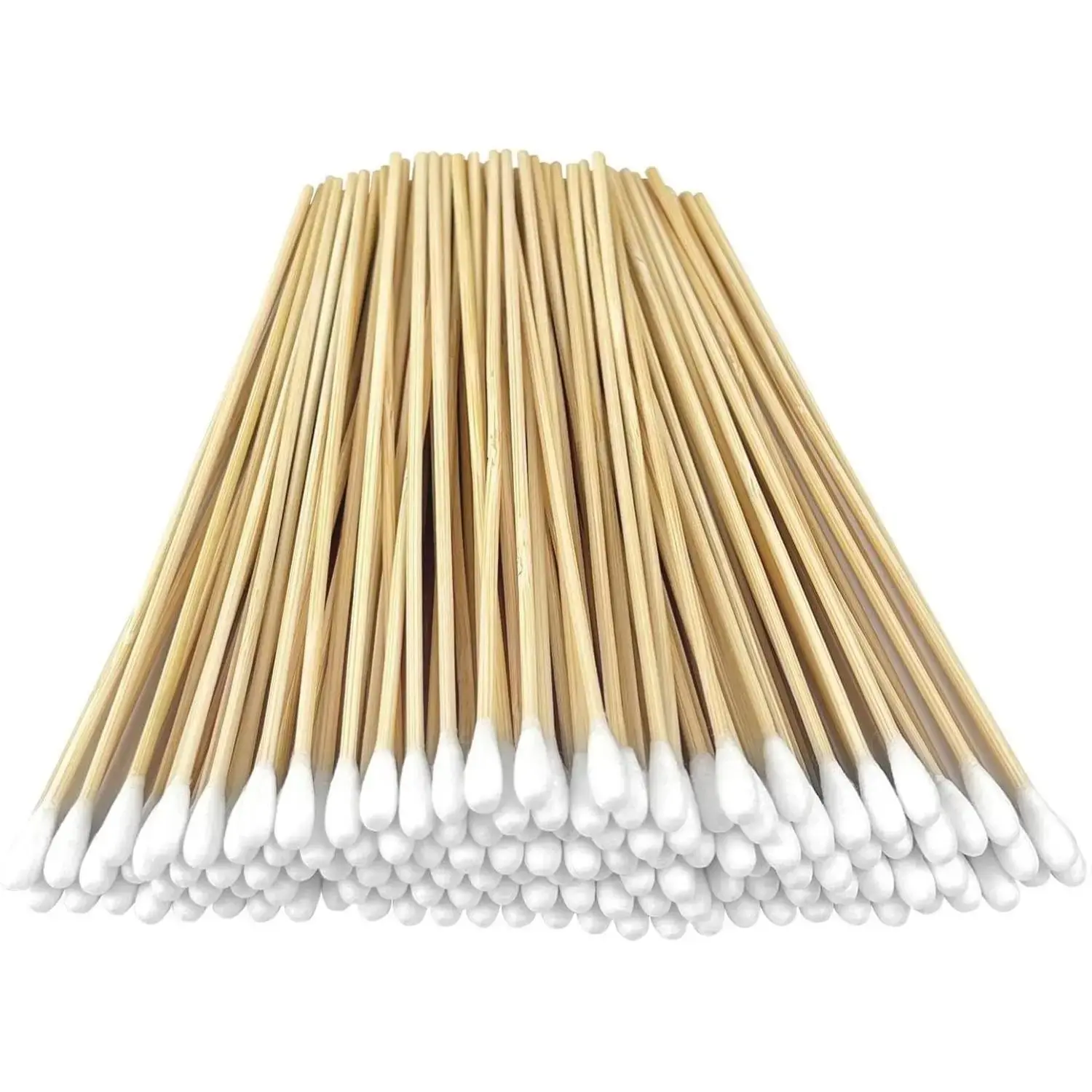 200 PCS Long Wooden Cotton Swabs 6 Inch Cleaning Sticks with Wood Handle for Makeup Application & Removal Tools for Baby & Home Accessories