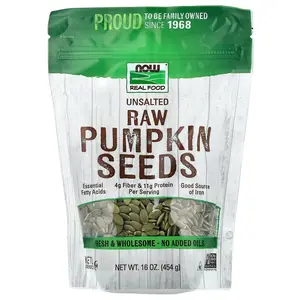 NOW Foods Real Food, Raw Pumpkin Seeds, Unsalted, 16 oz (454 g)