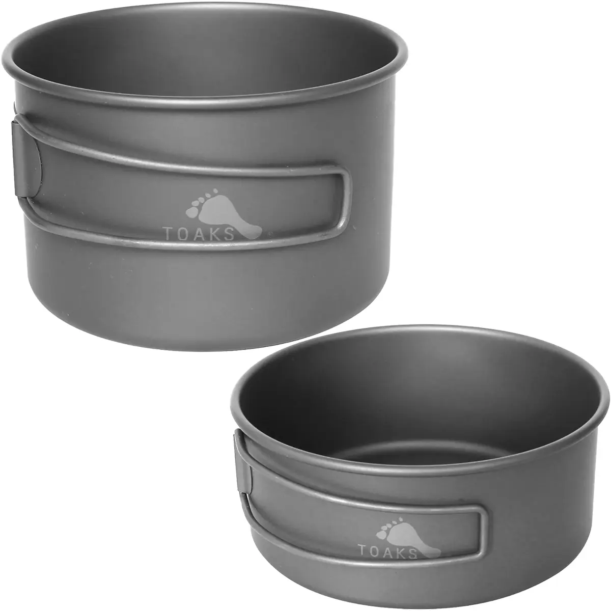 Toaks Titanium Cooking Bowl, Ultralight 550ml Camping Accessory with Folding Handles for Camping & Backpacking