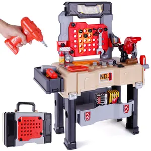 Kids Tool Bench Realistic Tools, Electric Drill, Transformable Tool Set, Motor Skills Educational Creativity, Safety Features Portable Play Durable