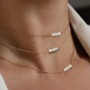 Gemstone Necklace By Caitlyn Marie: Crystal Necklace Jewelry  | 14k Gold Plates | Jewelry For Women | Perfect Gift for Her | Dainty Design