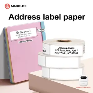 thermal label stickers, thermal label paper, self-adhesive label paper, non-adhesive label paper, suitable for P11, P12, P15, M1, D35. Can be used for gift tags and name tags, with waterproof and oil-proof features.