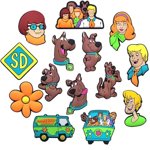 14 Pcs Cartoon Dog Cute Shoe Charms For Bubble Slides Clogs Sandals,PVC Shoe Decorations Accessories Buckle For Christmas Birthday Gifts, Decorative Shoe Accessories