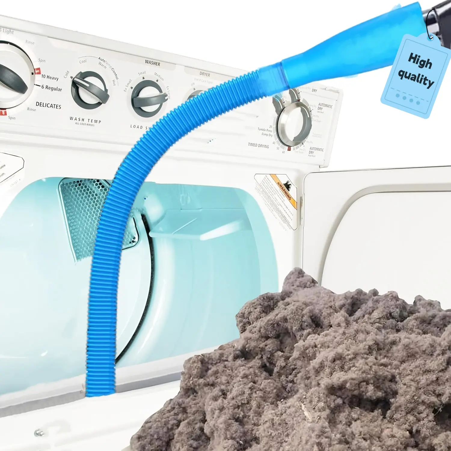 Dryer Vent Cleaner Kit Vacuum Hose Attachment Compatible with Most Vacuum Cleaner, Quickly Lint Remover Cleaning Supplies,dorm essentials,home essentials