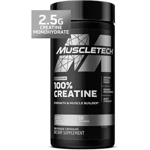Muscletech Platinum Creatine Monohydrate Capsules - Creapure Creatine Pre & Post Workout Muscle Builder, Muscle Recovery & Energy Boosting Supplement for Men & Women
