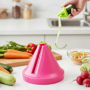 Multifunctional Vegetable Spiralizer, Kitchen Vegetable Slicer: Rust-Resistant, Easy to Clean, Perfect for Potatoes, Carrots, Cucumbers & Zucchini. Safe Non-Slip Base, Dishwasher Safe, Effortless Use. Essential Healthy Kitchen Tool.