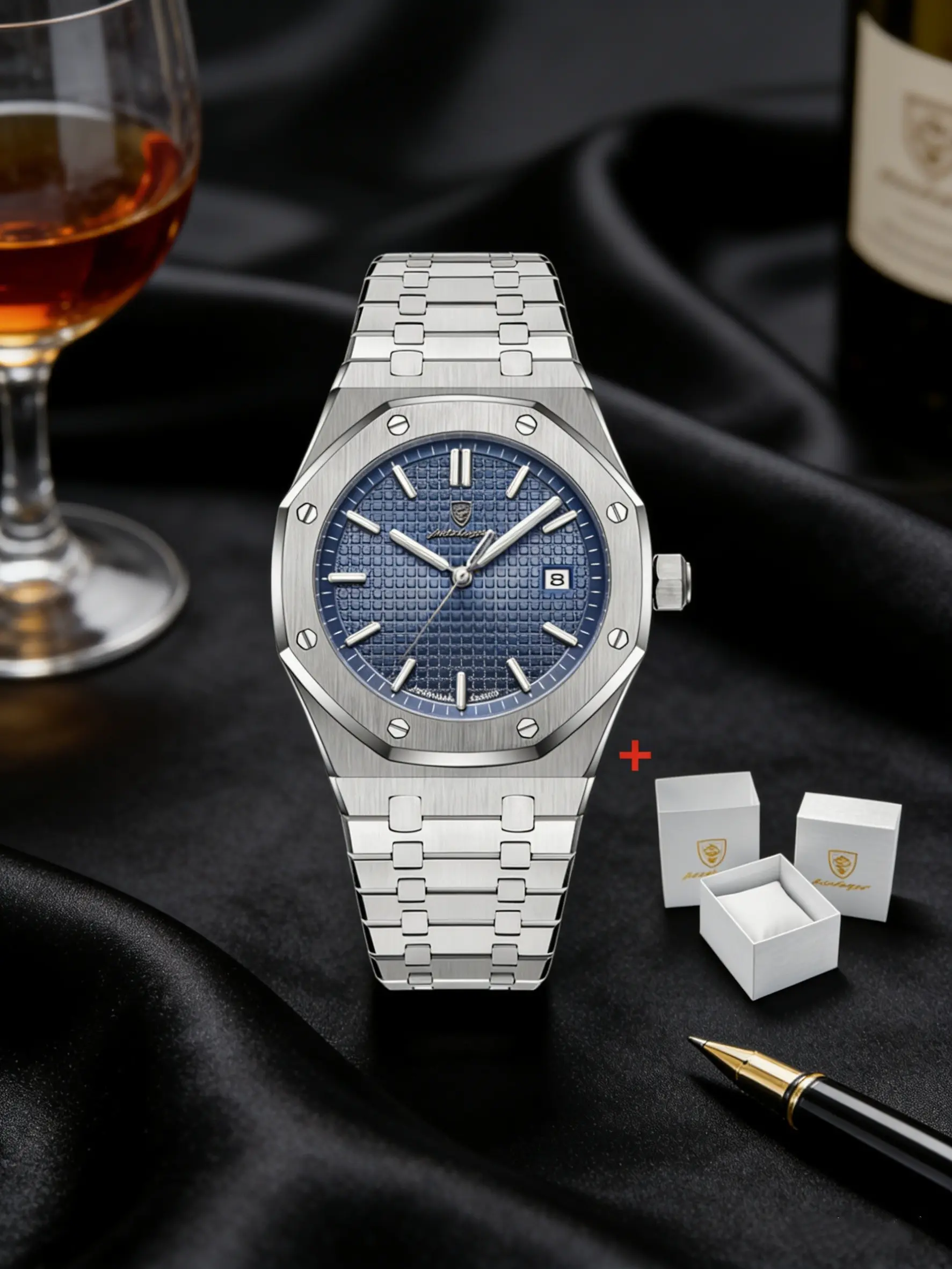 Poedagar Luxury Business Man Wrist Watch Waterproof Dwartproof Luminous Date Men's Watch Stainless Steel Wristwatch Fashion Watches Quartz for Man Watch Analog Watches Modern Fashionable Wristwatch High Quality Watches
