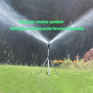 360 Degree Rotatable Tripod Sprayer Nozzle, Auto Rotation, Adjustable Height, Large Coverage, Universal Connector, Ideal for Garden Lawn, Garden Watering Sprinkler