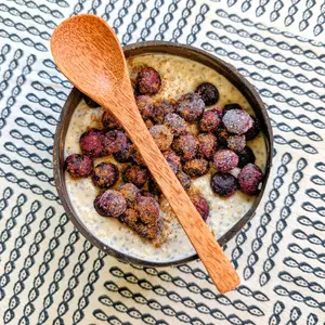 EarthWoven Natural Coconut Bowl - Handcrafted Eco-Friendly Kitchenware for Acai Bowls, Smoothie Bowls, Salads & More - BPA-Free, Chemical-Free, Zero Waste