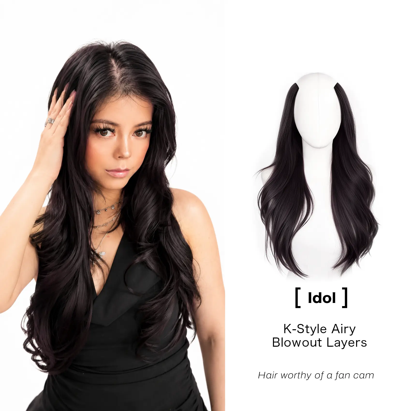 QBEAUTY [Idol] 22 in Invisible Layered Clip-in Synthetic Hair Extensions by Amara, Hair Synthetic Extensions & Pieces