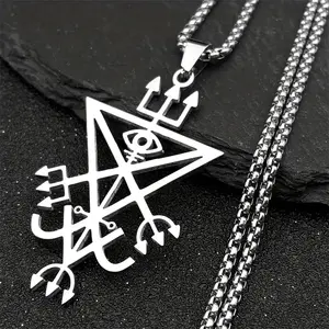 Trident Sigil Necklace — Occult Glyph Pendant