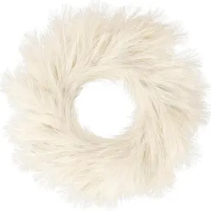 Pampas Grass Wreath 26’’ Faux Pampas Wreath for All Seasons Artificial Pampas Wreath Christmas Decor Boho Wall Decor for Front Door Farmhouse Fall…