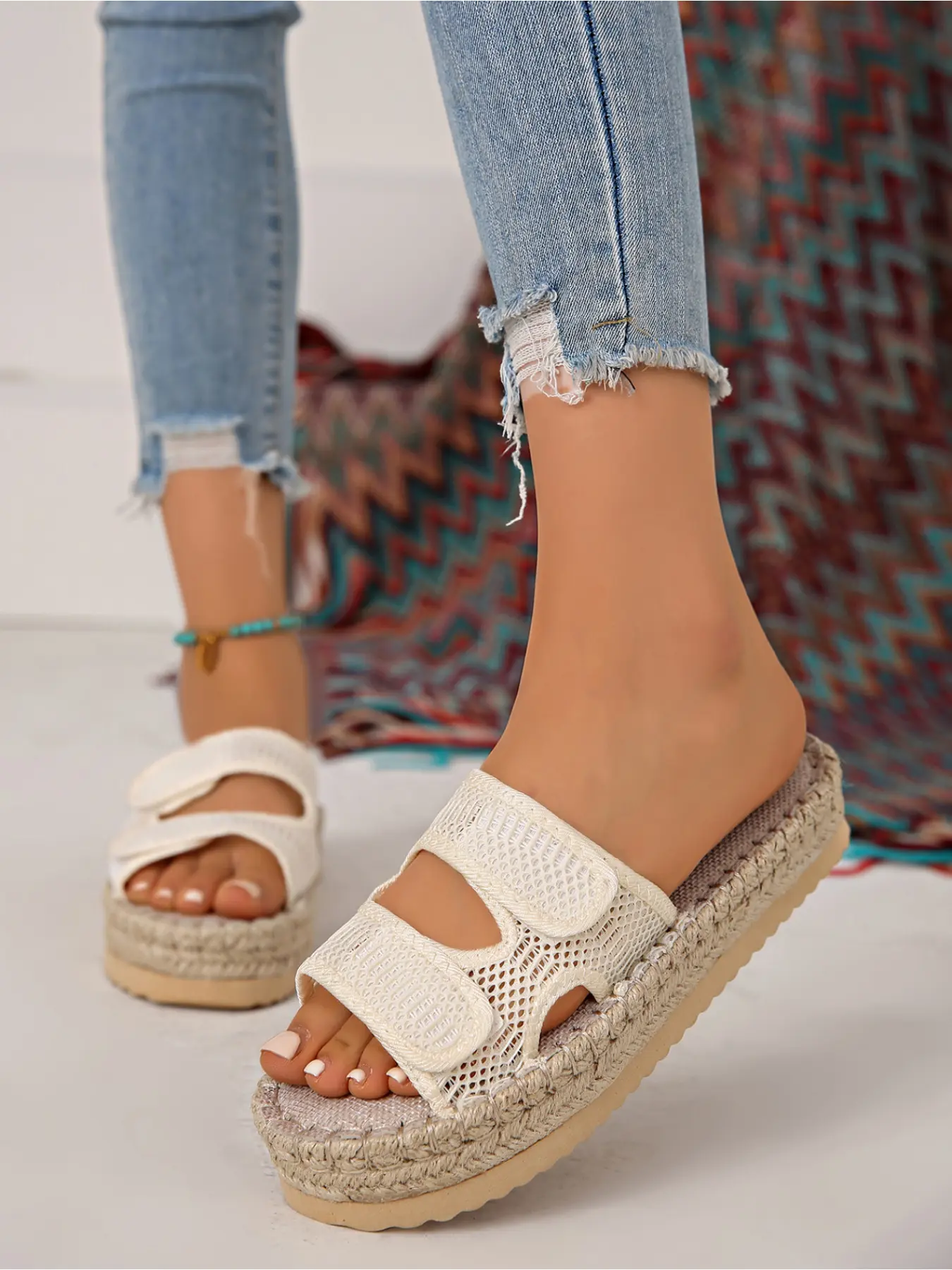 2026 Latest Trendy High-Top Thick Sole Sandals, Hollow-out Breathable Braided Soft Sole Mules, Vacation Style Fisherman Half Slides, VersaOutdoor Sandals