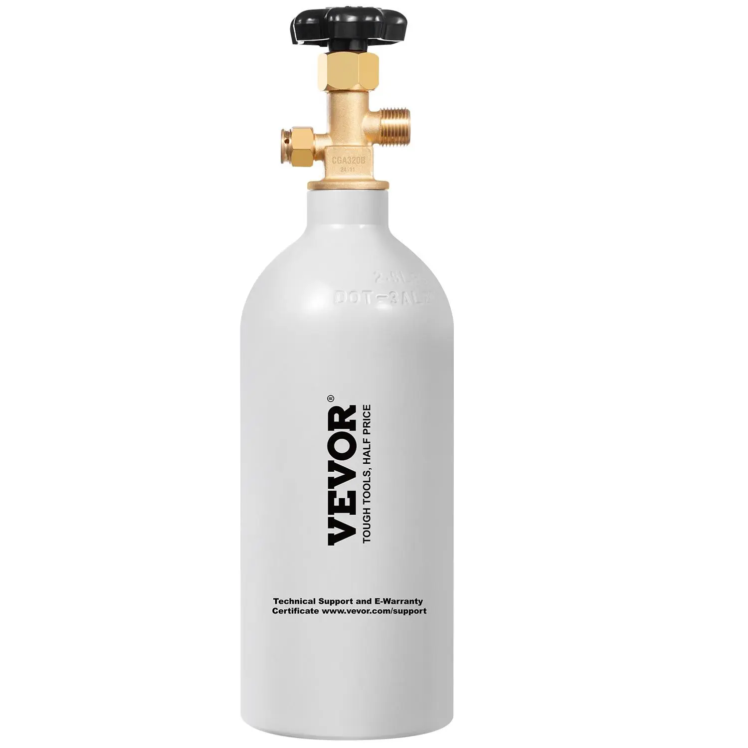 【Summerfinds】VEVOR CO2 Tank, 2.5 lbs New Aluminum Alloy Cylinder, CO2 Air Tank with Light Gray Spray Coating, CGA320 Valve & Adjustable Pressure, DOT Approved Cylinder for Draft Beer Dispensing and Soda Maker