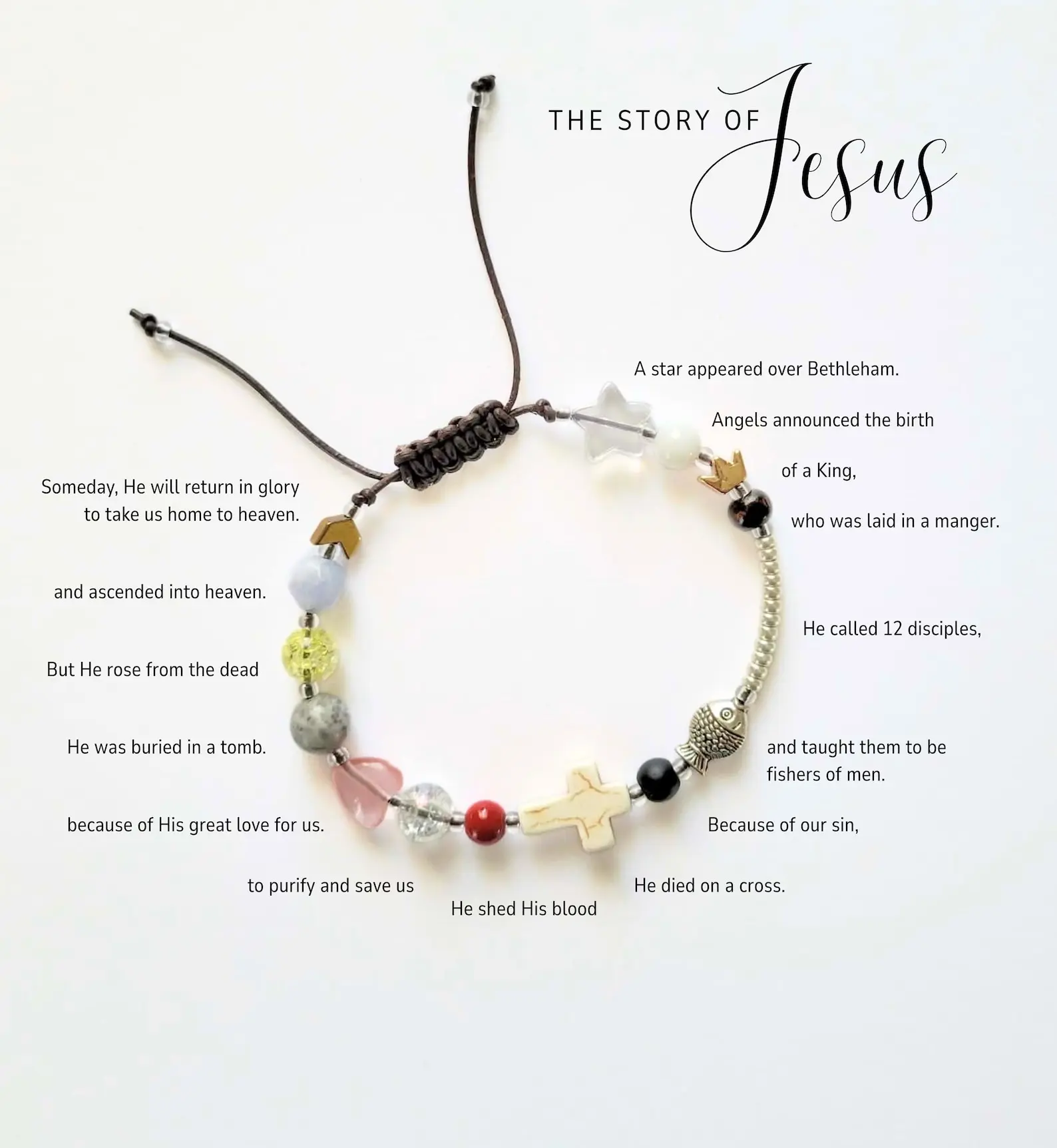 The Story of Jesus Bracelet Life Of Jesus Bracelet Christian Beaded Bracelet Faith Jewelry Gift Handmade Religious Bracelet Jesus Christ Story Bracelet, Life Of God Beaded Bracelet, Biggest Love Story, Christian, Faith, Christmas Gift, Catholic Jewelry