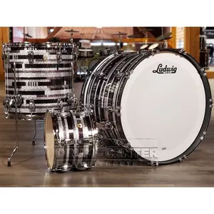 Ludwig Classic Maple 3pc 24/12/16 Drum Set Digital Black Sparkle