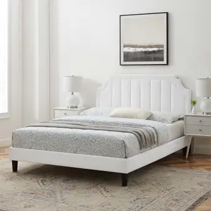 Modway Sienna Performance Velvet Full Platform Bed in White