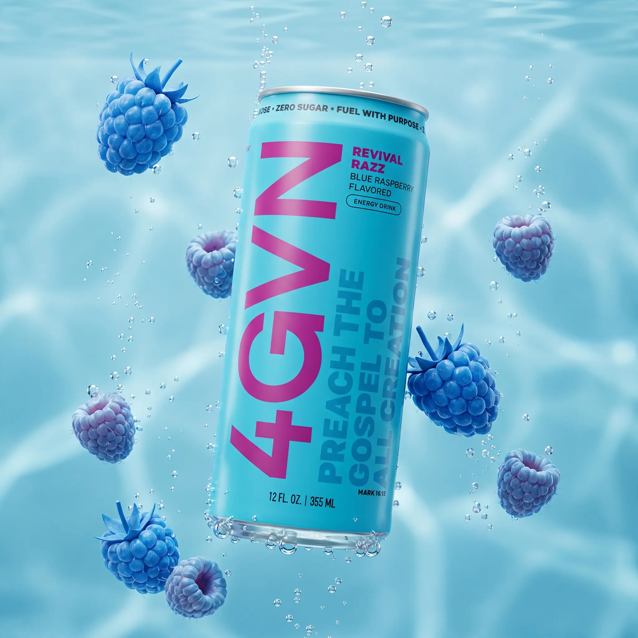 Revival Razz - Blue Raspberry 4GVN Energy Drink | Zero Sugar | 200mg Caffeine Beverage Revival Razz - Blue Raspberry 4GVN Energy Drink | Zero Sugar | 200mg Caffeine Beverage