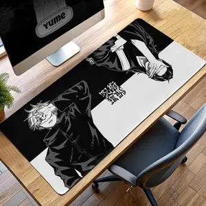 Jujutsu Kaisen Gojo & Geto Gaming Mouse Pad, Black and White Anime Desk Mat, Sorcerer Battle Pad, Stylish Manga Gift, Gojo Satoru Desk Mat