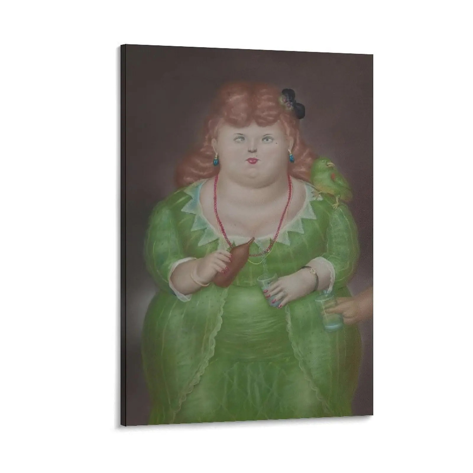 Fernando Botero's Mujer Con Pájaro - World-Famous Painting. Canvas Art for Wall, Gift & BedroomLiving Room Decor. Poster Canvas Wall Art For Bedroom Decor Bar Office Room Decor Gift