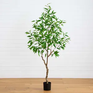 7' Artificial Long Leaf Greco Eucalyptus Tree with Real Touch Leaves