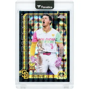 Jackson Merrill San Diego Padres 2025 Topps Chrome Black Geometric Refractor #61 #7/10 Card - Fanatics Authentic Certified