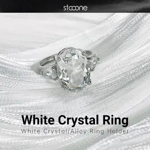 Natural White Crystal Ring, Unique Design Birthday/Thanksgiving/Graduation/Christmas Surprise Gift