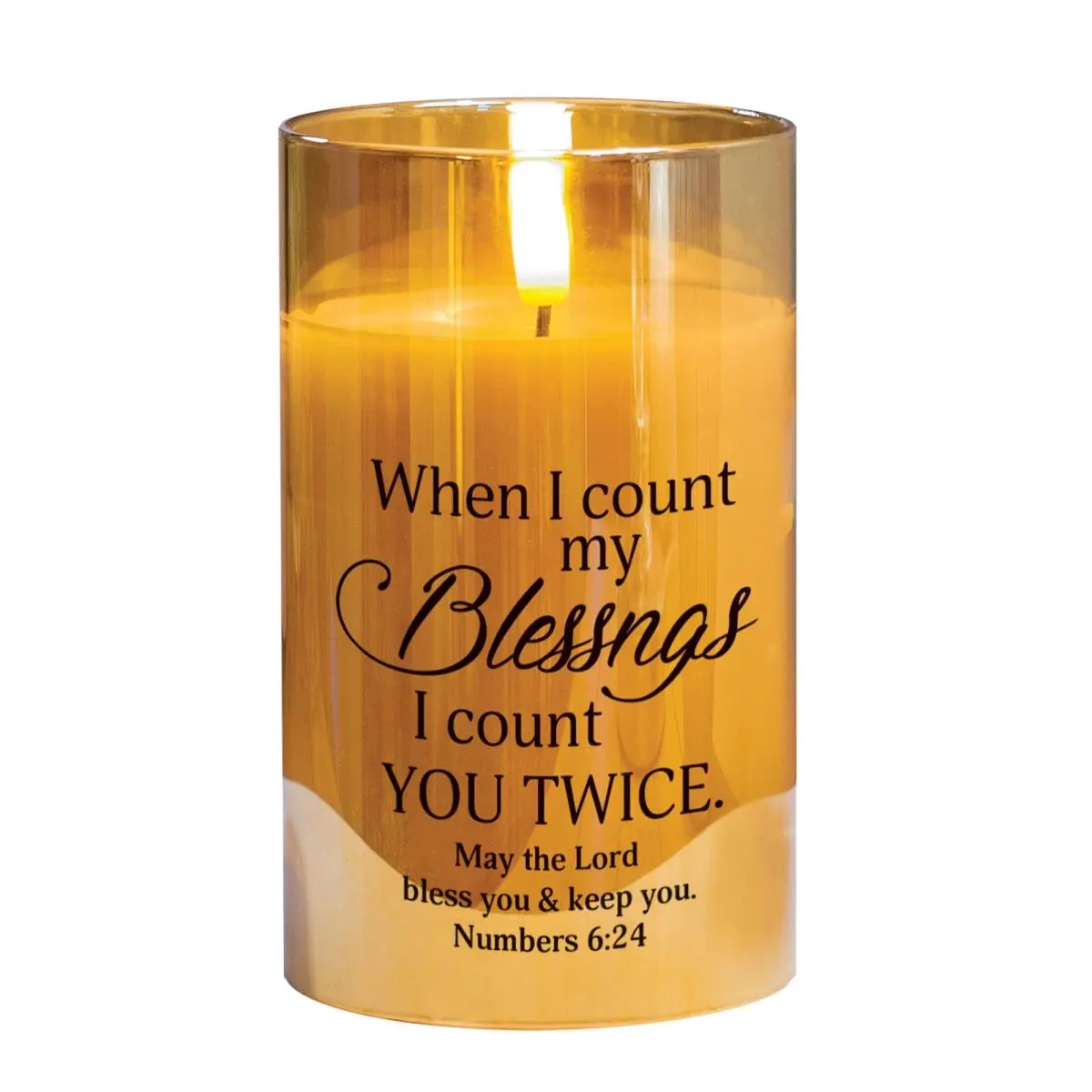 Dicksons PGC-05-11SGD LED Candle When I Count My Blessings 5in