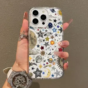 Trendy TPU Magnetic Smartphone Cover - Lightweight, Anti-Scratch Protection Cellphone Accessory for iPhone 11/12/13/14/15/16/17 Pro, Pro Max, Plus, Galactic Starry Night Sky Aesthetic Pattern