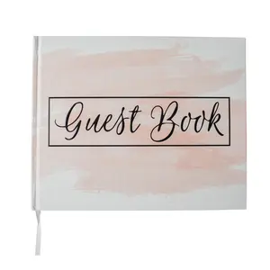 Paper 'n Such Wedding or Grad Guest Book Pink Polaroid Album Hardcover Photo Guestbook- 10" x8” - Funeral, Bridal Shower, Baby Shower, Graduation Party, Registry Sign in