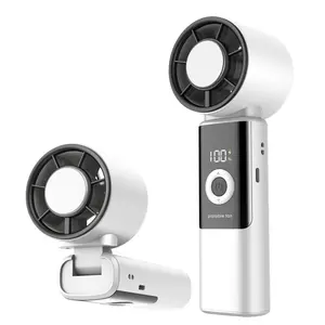 2026 New M370 Ice-Cooling Handheld Fan, 3600mAh Battery, Foldable, 5 Speeds + LED Display, Powerful Cooling Airflow, USB Rechargeable for /Travel/Work, Summer Must-Have! portable  fan outdoor activity turbo fan