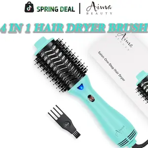 【UPGARDE】Aima Beauty Thermal Brush, Blowout Dryer Brush, Heated Round Brush, Hot Air Brush Curler Straightener Comb for Women Heated Comb Hair Dryers Curling, Drying, Straightening,Universal Voltage Valentine’s Day Gift
