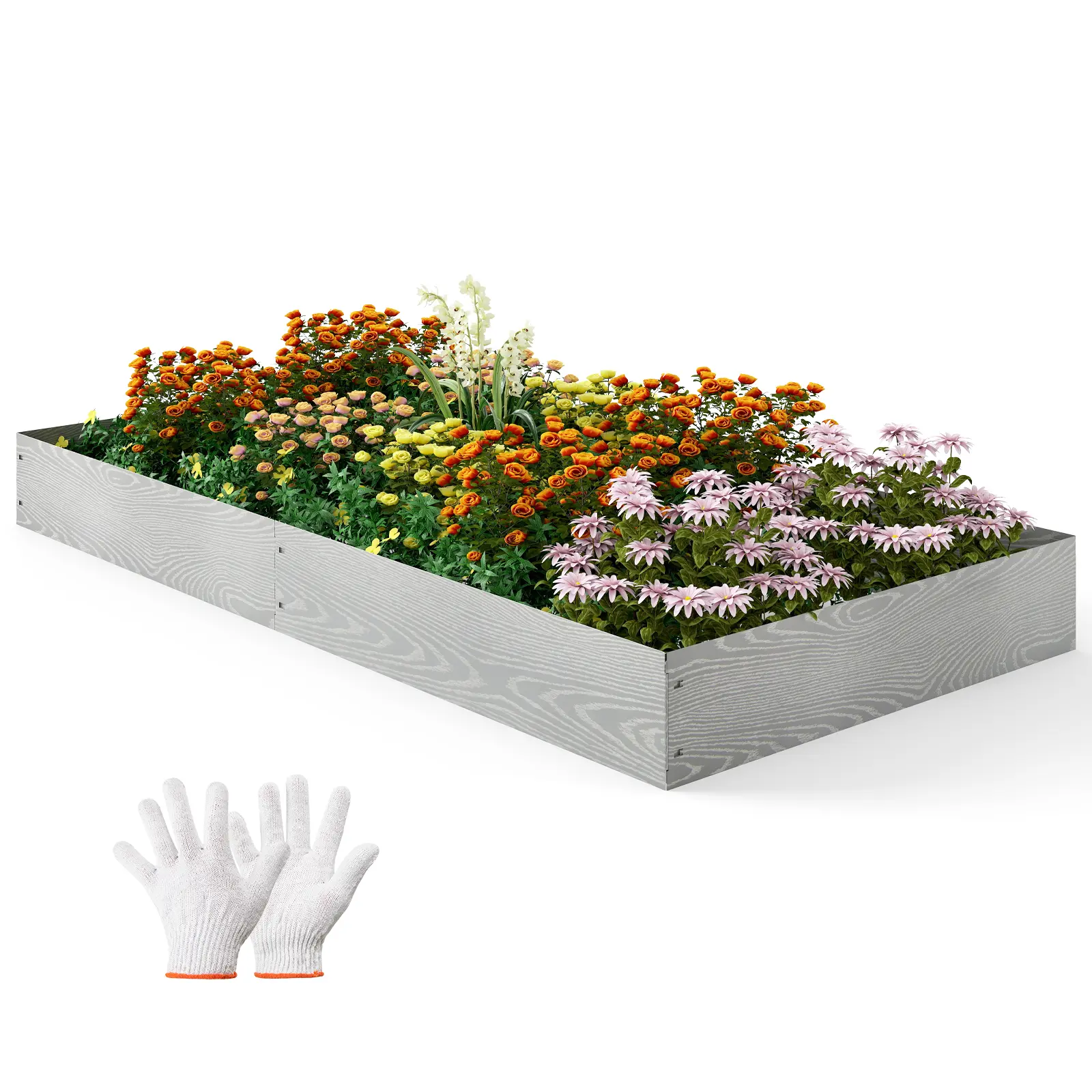 COSTWAY - 6-Pack 20 FT Galvanized Metal Landscape Edging for Lawn Yard