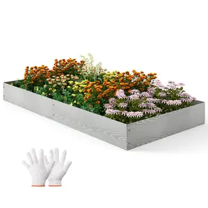 COSTWAY - 6-Pack 20 FT Galvanized Metal Landscape Edging for Lawn Yard