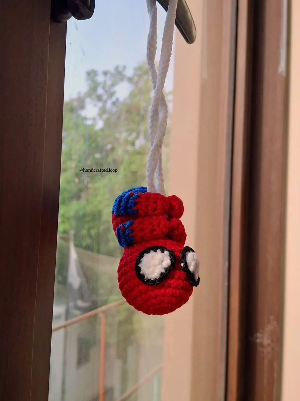 Crochet Spider Car Hanging Charm, Handmade Rearview Mirror Plush Ornament, Cute Amigurumi Car Accessory Gift for Him or Her