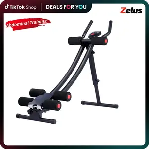 【SpringStatements】ZELUS Adjustable Ab Trainer Machine with LCD Monitor, Foldable Abdominal Exercise Machine Core Trainer Machine Workout for Arm, Leg, Buttocks Shaper Outdoorfun