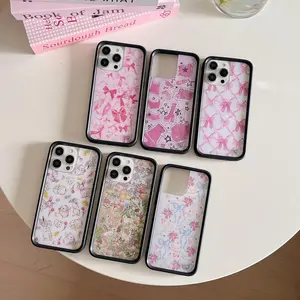 Wildflower 3D Heart Love Flower Cherry Cake Case For iPhone 15 14 13 12 16 Pro Max WF Fashion Girl Bow Ballet Dance Shoes Cover Military Grade Rotating Camera